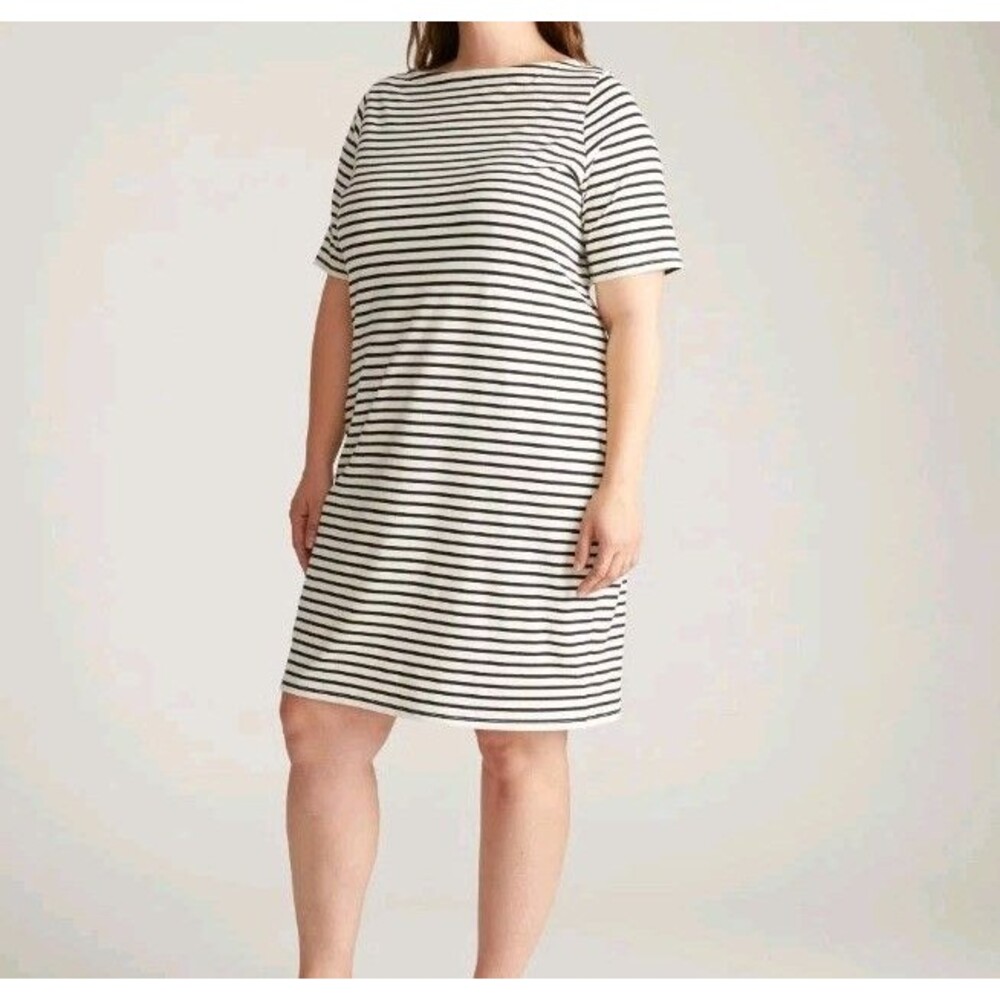 Universal Standard Belle Breton Jersey Dress Blue Striped Women's MEDIUM 18-20